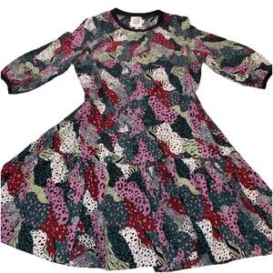 Lili Sidonio Molly Bracken Patchwork Animal Print Zebra Leopard Light Dress